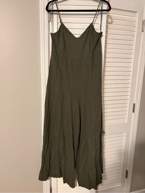 Express Pants - Express M Olive Green Spaghetti Strap Jumpsuit